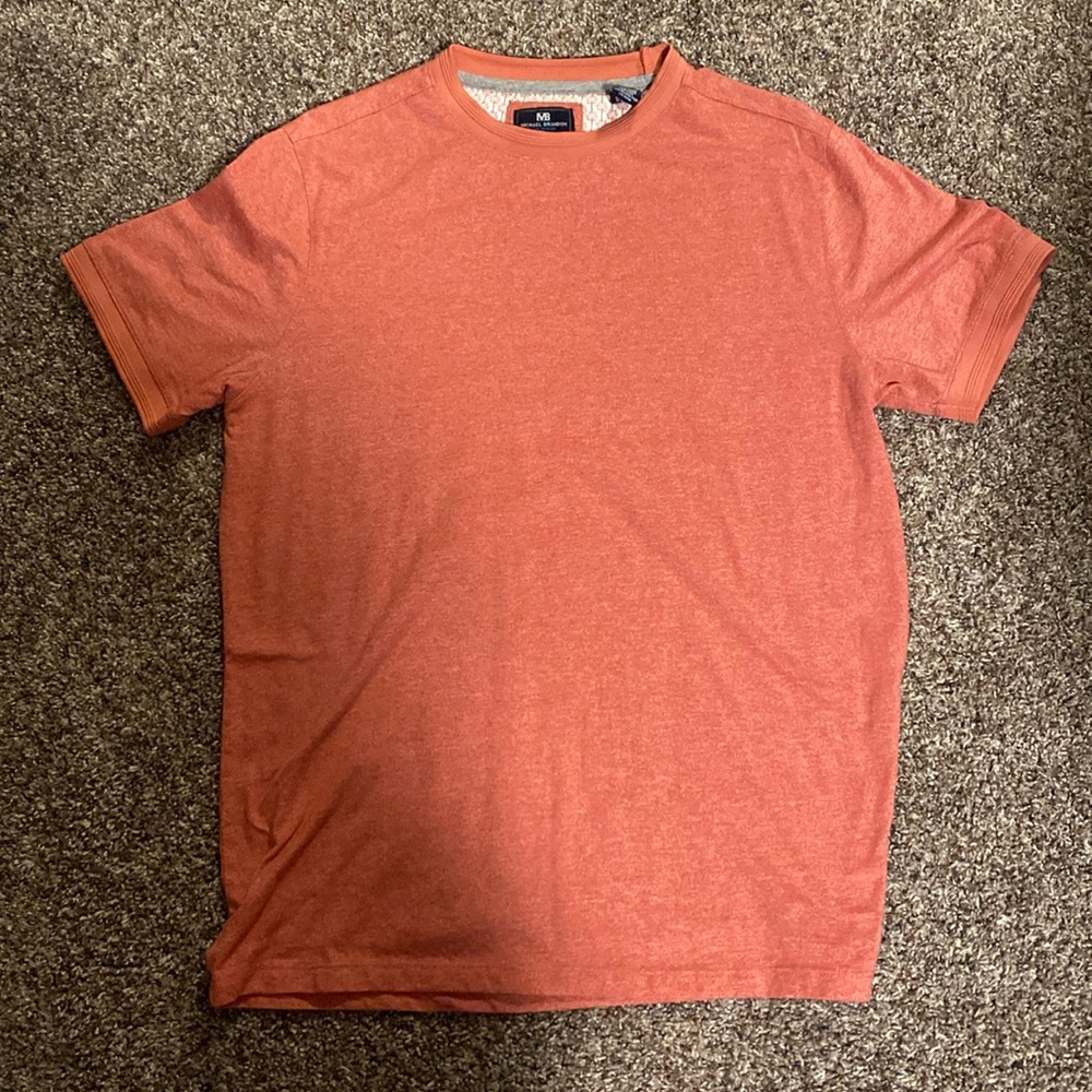 Red/Orange Michael Brandon Polo Tee-Shirt Dress Shirt